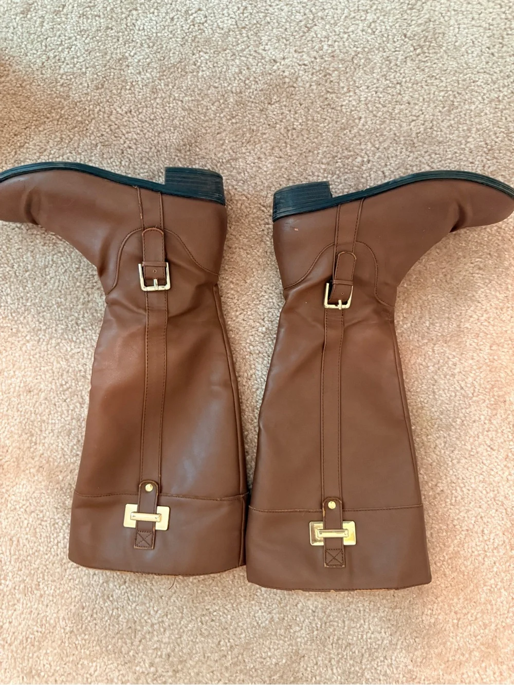 Karen Scott Tall Brown Over-the-Knee Leather Boots